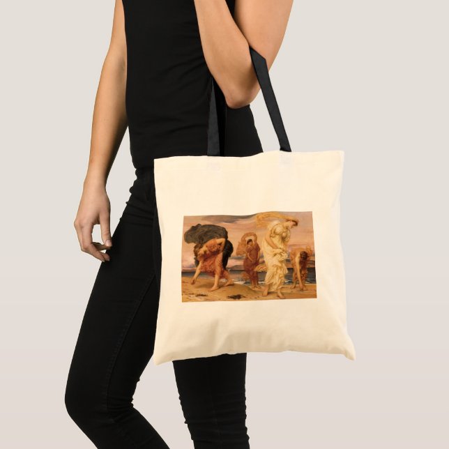 Greek Girls Picking Up Pebbles By Lord Leighton Tote Bag (Front (Product))