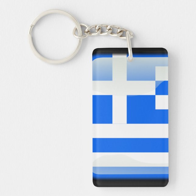 Greek glossy flag keychain (Front)
