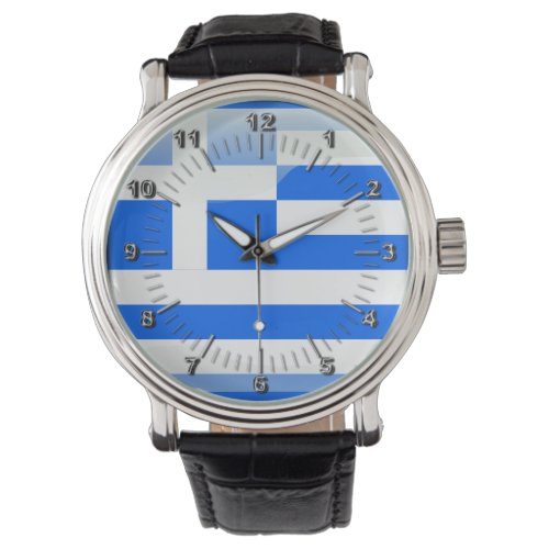 Greek glossy flag watch