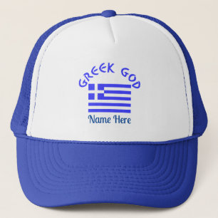 Greek God and Flag of Greece Personalized Trucker Hat
