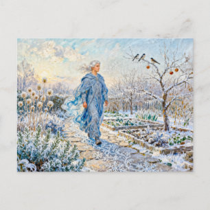 Greek God Boreas Winter Garden Postcard