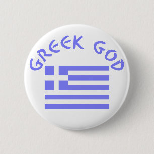 Greek God Flag of Greece Button