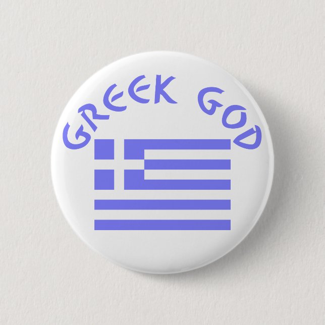 Greek God Flag of Greece Button (Front)