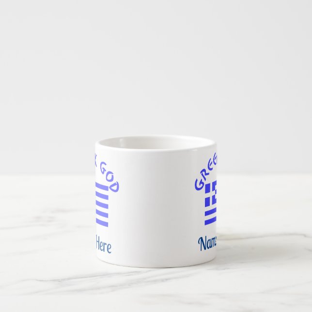 Greek God Flag of Greece Personalized  Espresso Cup (Front)