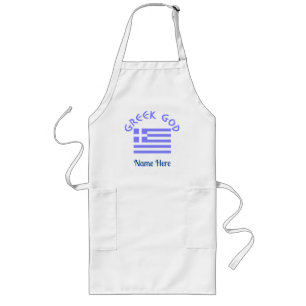 Greek God Flag of Greece Personalized Long Apron