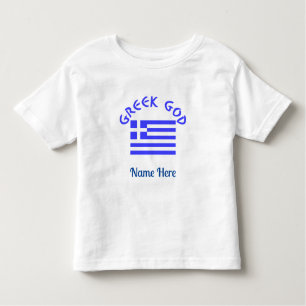 Greek God Flag of Greece Personalized Name Toddler T-shirt