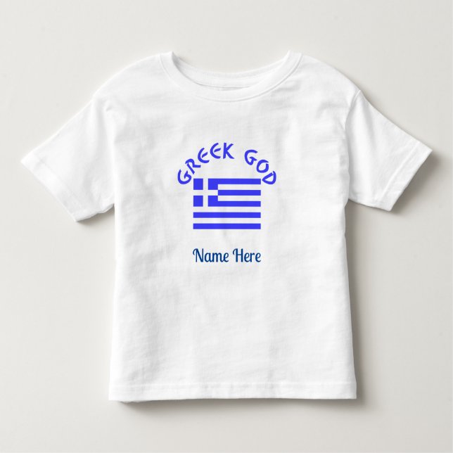 Greek God Flag of Greece Personalized Name  Toddler T-shirt (Front)