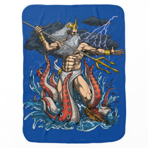 Greek God Poseidon Baby Blanket