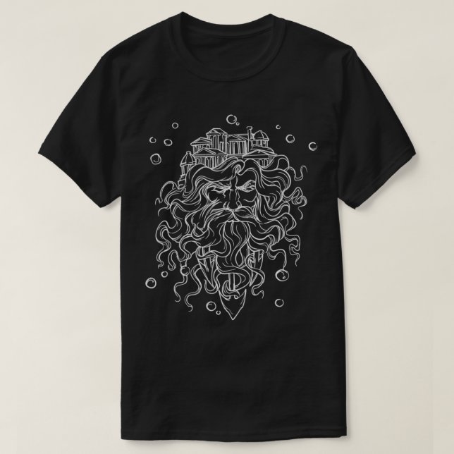 Greek God Poseidon King Of The Sea Greek Mythology T-Shirt (Design Front)