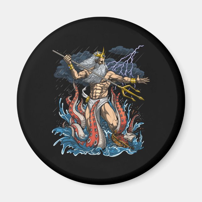 Greek God Poseidon Magnet (Front)