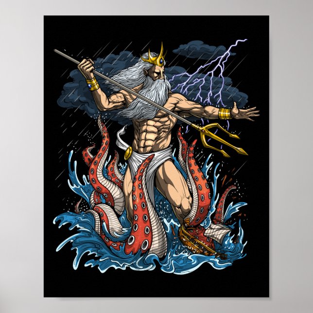 Greek God Poseidon Poster (Front)