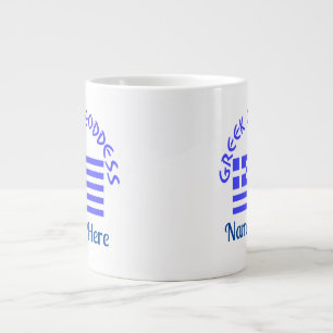 Greek Goddess and Flag of Greece Giant Coffee Mug