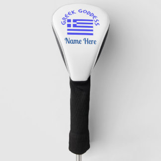 Greek Goddess and Flag of Greece Personalized Golf Head Cover