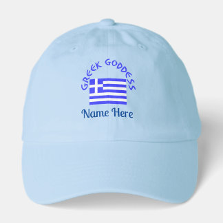 Greek Goddess and Flag of Greece Personalized  Hat