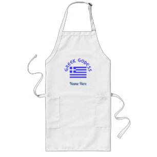 Greek Goddess and Flag of Greece Personalized Long Apron
