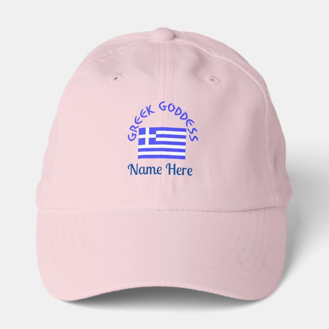 Greek Goddess and Flag of Greece Personalized  Performance Cap (Front)