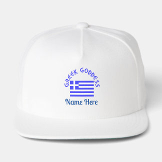 Greek Goddess and Flag of Greece Personalized  Snap Back Hat