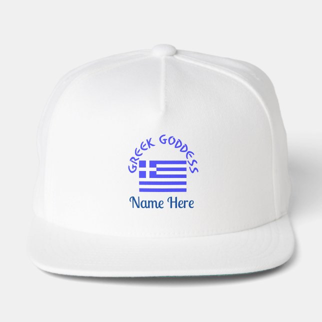 Greek Goddess and Flag of Greece Personalized  Snap Back Hat (Front)