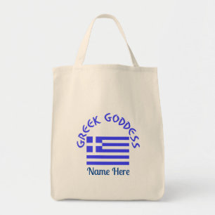 Greek Goddess and Flag of Greece Personalized  Tote Bag