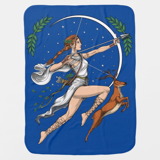 Greek Goddess Artemis Baby Blanket (Front)