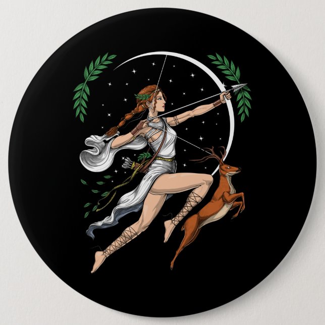 Greek Goddess Artemis Button (Front)