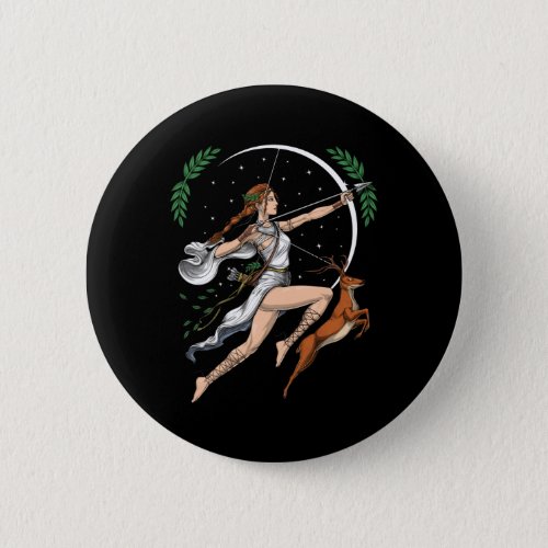 Greek Goddess Artemis Button
