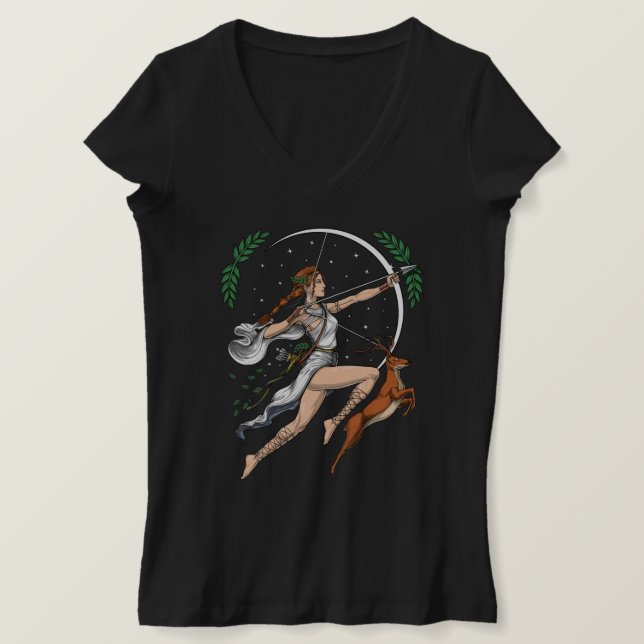 Greek Goddess Artemis T-Shirt (Design Front)