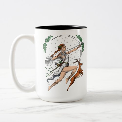 Greek Goddess Artemis Two_Tone Coffee Mug