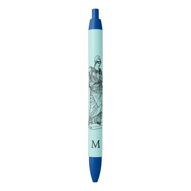 Greek Goddess Athena & Monogram Pen (Front Vertical)