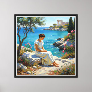 Greek Goddess by the Sea  Canvas Print