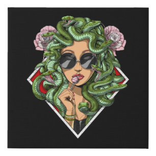 Greek Goddess Medusa Faux Canvas Print