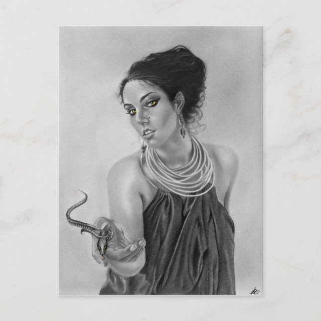 Greek goddess snake Postcard (Front)