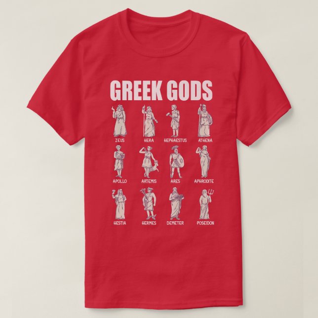 Greek Gods and Goddesses Ancient Greek Mythology G T-Shirt (Design Front)