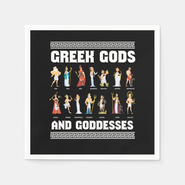 Greek Gods And Goddesses Greeks Napkins (Front)