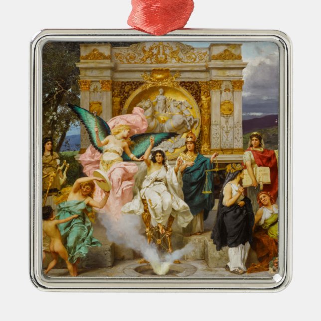 Greek Gods on Mount Parnassus Metal Ornament (Front)