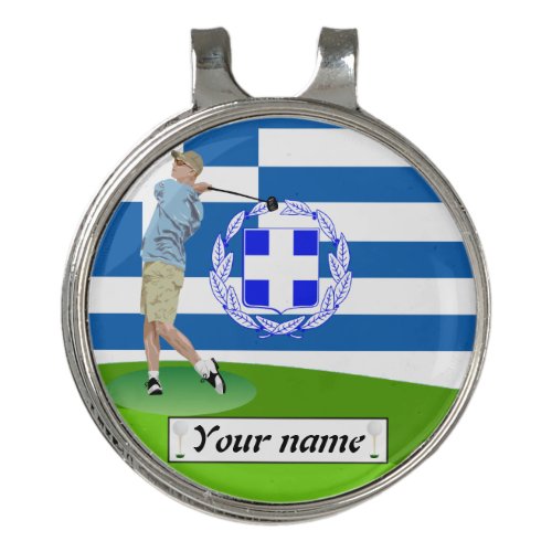 Greek golfer golf hat clip
