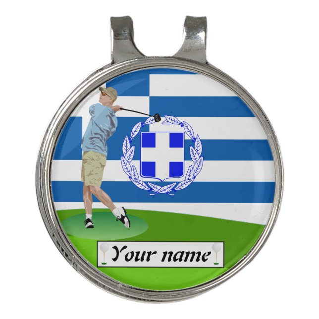 Greek golfer golf hat clip (Front)