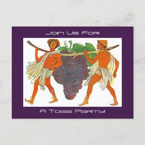 Greek Grapes Grecian Toga party Invitation PCs fun