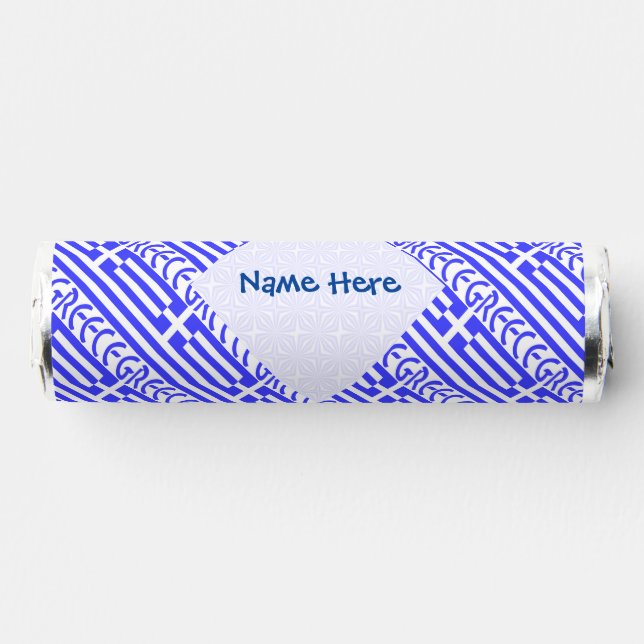 Greek Greece Flag Blue Personalization  Breath Savers® Mints (Front)