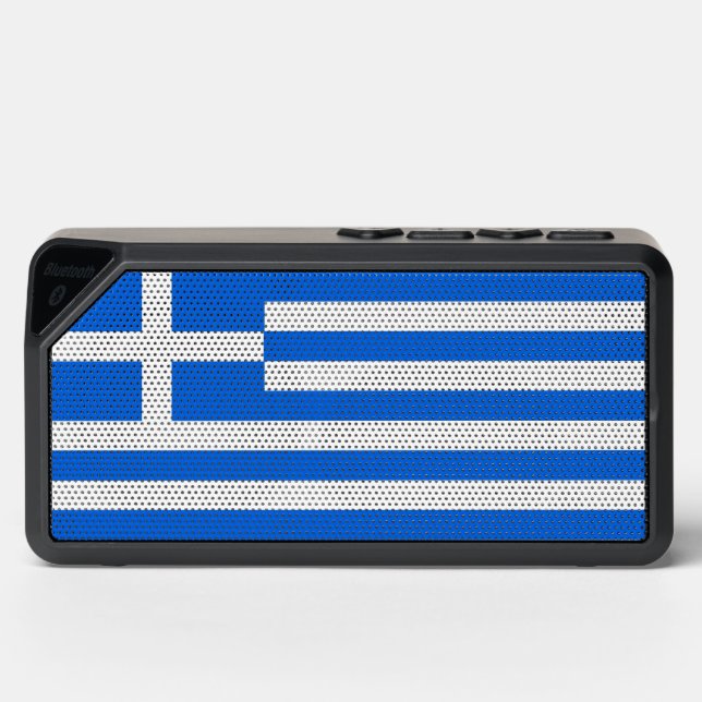 Greek Greece Greecian Hellenic Flag Bluetooth Speaker (Front)