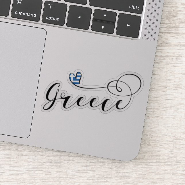 Greek, Greece Heart Flag Sticker (Detail)