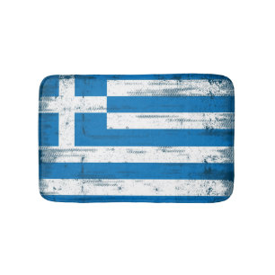 Greek grunge Flag Bath Mat