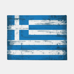 Greek grunge Flag Doormat