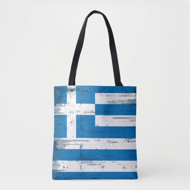 Greek grunge Flag Tote Bag (Front)