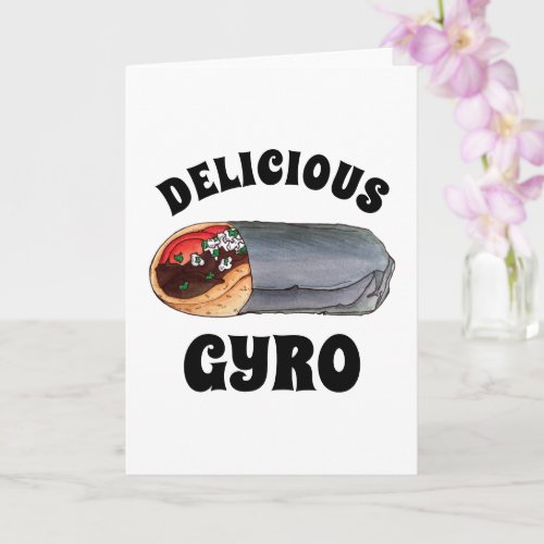 Greek Gyro Pita Meat Sandwich Mediterranean Food Card
