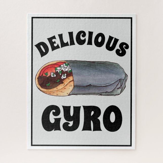 Greek Gyro Pita Meat Sandwich Mediterranean Food Jigsaw Puzzle (Vertical)