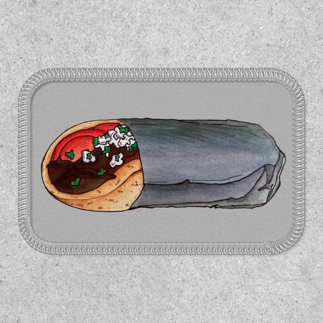 Greek Gyro Pita Meat Sandwich Mediterranean Food Patch (Front)