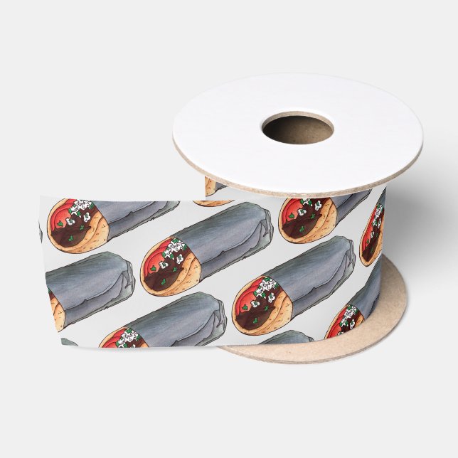 Greek Gyro Pita Meat Sandwich Mediterranean Food Satin Ribbon (Spool)