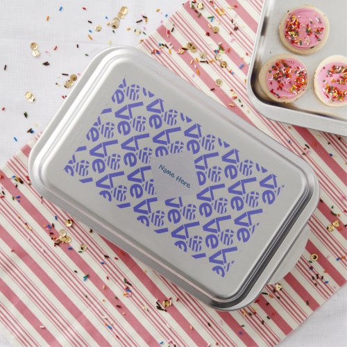 Greek Heart Flag in Blue Love Tiled Personalized  Cake Pan