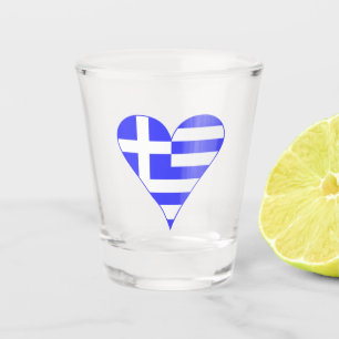 Greek Heart Funky Flag Shot Glass